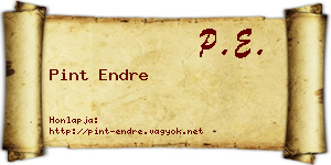Pint Endre névjegykártya